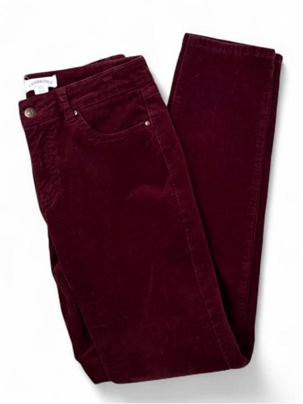 Cambridge Women’s Skinny Corduroy Jeans — Deep Burgundy